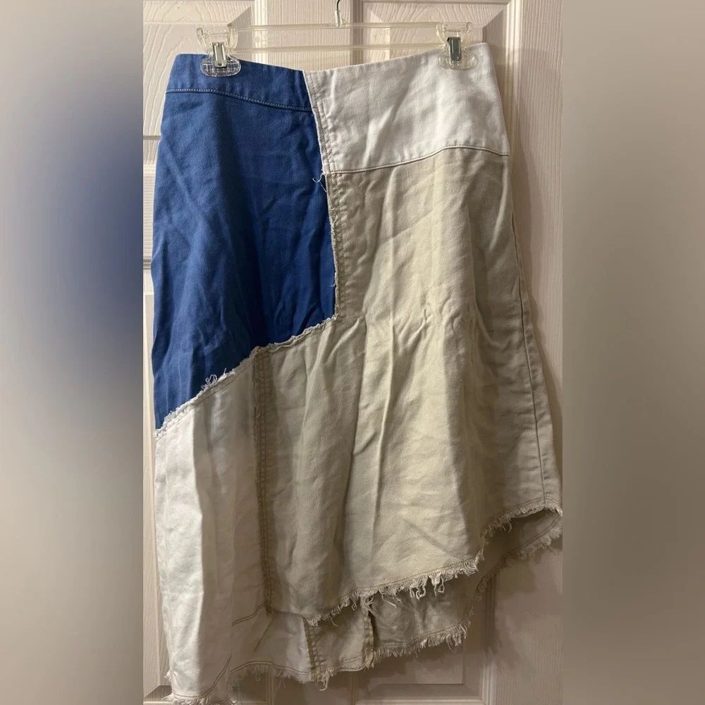 Anthropologie Holding Horses patchwork jean skirt